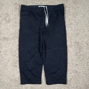 Roucha Women's Size CC (10-14) Black New Pal Denim Cinch Waist Crop Pants